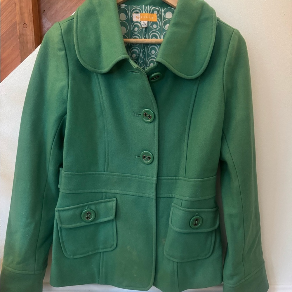 Tulle Green Peacoat
